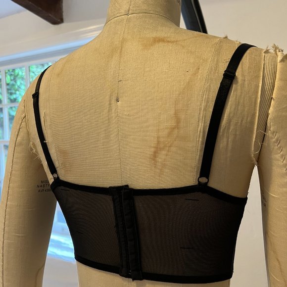 ASOS Black Lace Underwire Longline Bustier Bra, Size S, 34B - Picture 2 of 9